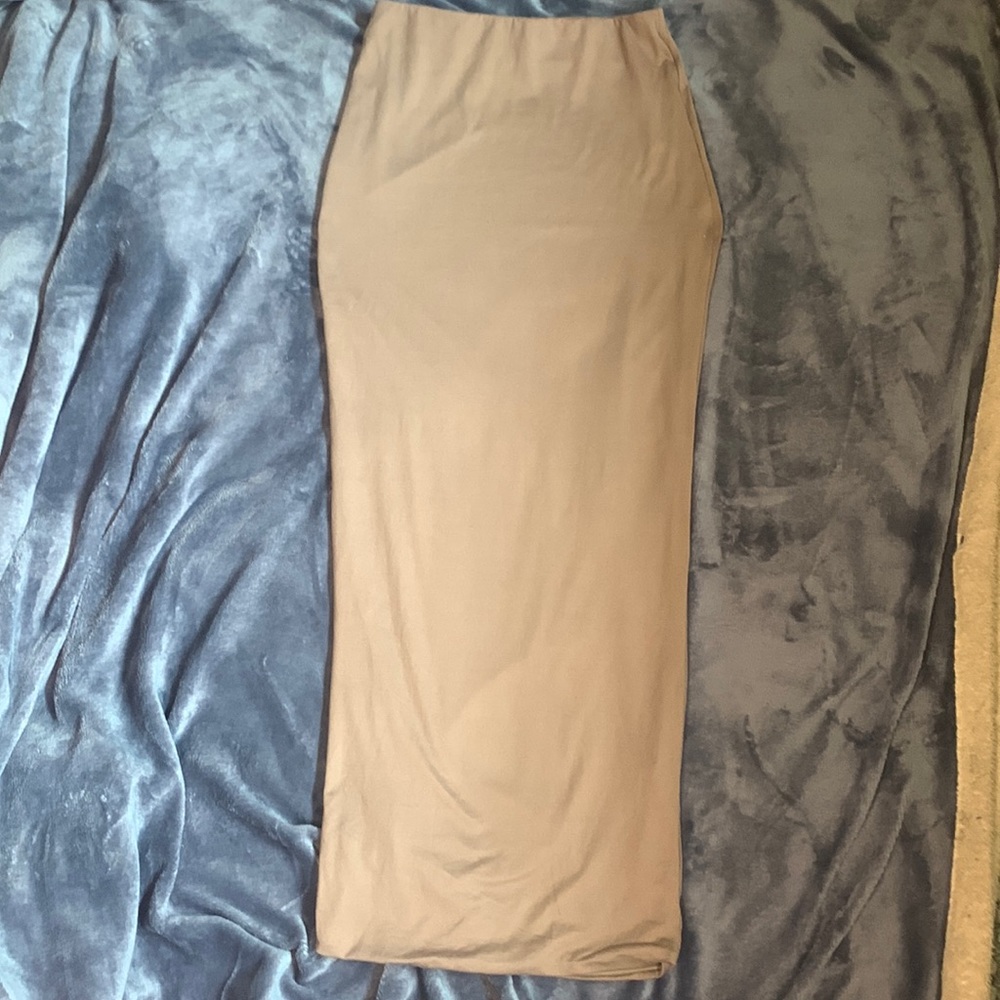 Long brown tight skirt